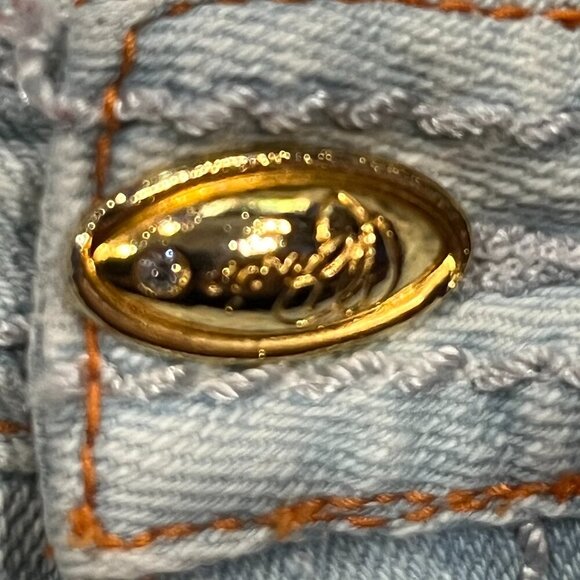 PARIS HILTON "That's Hot" HIP HUGGER LOW RISE BIG BELL LIGHT WASH Y2K JEANS - 28 - Picture 15 of 15